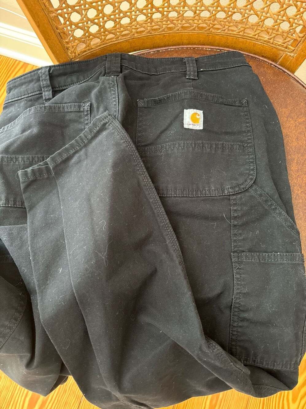 Carhartt Loose Fit Canvas Carpenter Pants Black Size 10 Regular - Picture 3 of 7
